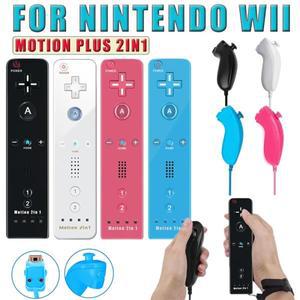 Nintendo Wii 게임 제어용 Nunchuck 컨트롤러가 포함된 리모컨 패드용 2 In 1 모션 플러스