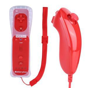 2In 1 Remote & Nunchuck Controller Built Motion Plus Joystick Gamepad Replacement for Wii/Wii U