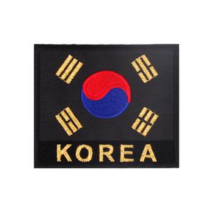 코리아 태극기 패치 검정 금사 군인 군용 가방 패치