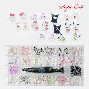 네일아트 대용량 케릭터파츠20종 각10p+파츠젤펜 세트