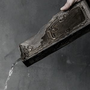 골동품 세라믹 물 저장 차 테이블 중국 벽돌 차 트레이 장작 발사 블루 벽돌 냄비 1 인용 드라이 폼 접시
