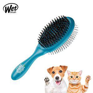 [ 브러쉬]wet brush 브러쉬 강아지 고양이 단모종 장모종 2in1 더블사이드 펫 브러쉬 빗 엉킨털 제거