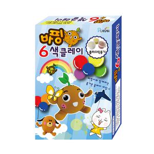 대한산업 KC인증 국산 컬러 바핑클레이 점토 6색세트