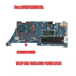 KEFU UX334FL ASUS UX334FL UX434FAC UX434FL U3600F 노트북 마더 보드 I5 I7 8th 10th 8GB16GB RAM 100%