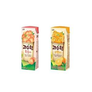 과수원 복숭아 190ml x 24개 + 오렌지 190ml x 24개