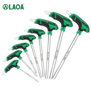 LAOA T자형 육각 스크루 드라이버 세트 58HRC 소켓 나사 렌치 플랫 볼 헤드 스패너 S2 2.5mm 3mm 4mm 5mm 6mm 8mm
