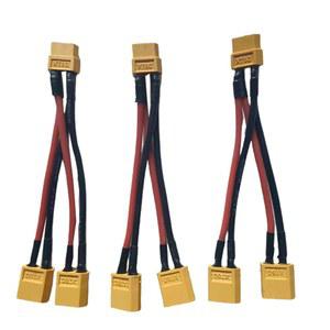 rrnrhrry XT60 시리즈 직렬 병렬 커넥터, 14awg 실리콘 코드가 있는 배터리 확장 케이블 커넥터 RC 모드 헬리콥터 쿼드콥터 3피스