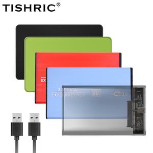 TISHRIC-외장 HD 케이스 SSD 2.5 HDD 외장 하드 드라이브 인클로저 박스 SATA To USB 3.0/2.0/c타입 하드디