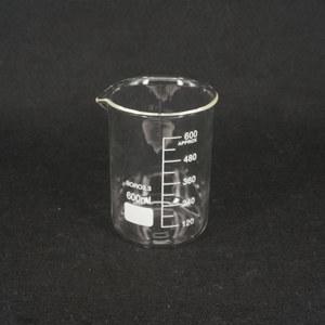 600ml 저형 비커 화학 실험실 붕규산 유리 투명 비커, 스파우트 포함