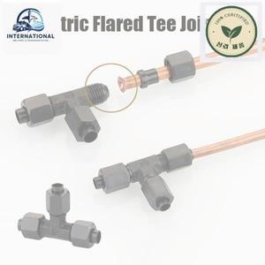확관기 동파이프 사라기 동관 유압식 탄소강 플레어 티 압력 오일 파이프 조인트 미터법 나사 연결 피팅 전