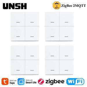 투야 스마트봇Tuya ZigBee 스마트 씬 스위치 푸시 단추 라이프 컨트롤러 4 갱 12 2MQTT 및 게이트웨이 작동