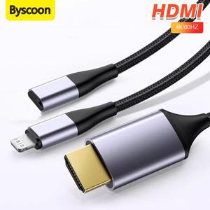 iphone 호환 14 13 12 11 Pro Max 7 8 X XS XR SE ipad 호환 휴대 휴대폰-디지털 TV 어댑터 2M 용 HDMI HDT