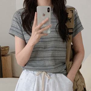 [코코블랑] 멜티 스트라이프 티셔츠