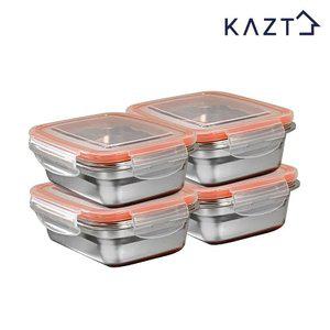 고품질 냉장고정리 스텐 반찬 밀폐용기 1호 350ml 4개 스테인레스통 (WFHS1A7)