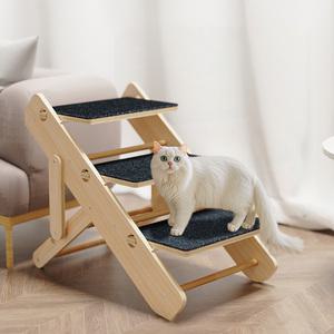 고양이 계단 원목형 3단