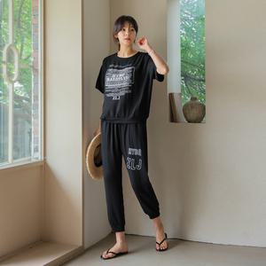 [핑크시슬리] SET/로버 아이스인견 조거 9부 트레이닝세트