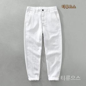 린넨 여름 밴딩 남자 배기 마바지 루즈핏 삼베옷 흰색 모시 팬츠 빅사이즈 프리미엄