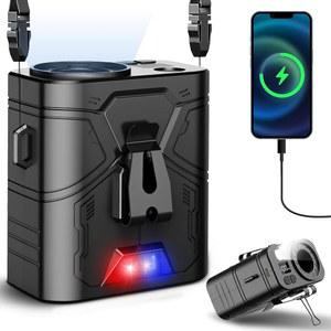 벨트 셔츠 본체 충전식 배터리 5단 속도 20,000RPM 60H 작업용 LED 조명 개인용 냉각 장치 착용 가능한 야외 작업 현장 캠핑용 목 선풍기(블랙)의 JTRYEMU 20,000mAh 휴대용 허리 선풍기 클립