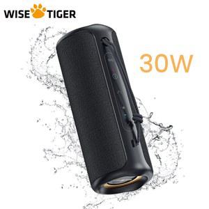 파티 박스 스피커 WISETIGER P3 30W 캠핑 휴대용 블루투스 IPX7 방수 무선 사운드 바 베이스 부스트 BT5.3 RGB TWS 연결
