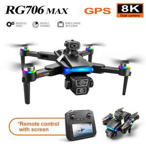 RG706 MAX GPS 드론 8K 가용 HD 카메라 5G WIFI 브러시리스 FPV 비디오 8k UAV 스크린 리모컨 RC 쿼드콥터