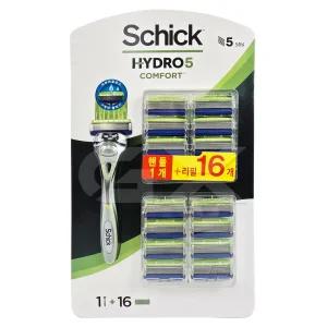 쉬크 하이드로5 컴포트 면도기 세트 면도기1개+날16개
