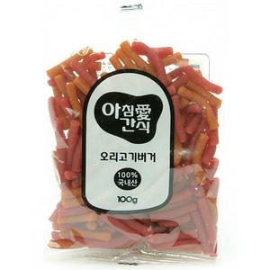 아침애오리고기버거100g /국내산  애견간식/육포/저키/통조림/개껌/사사미