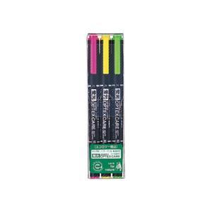 제브라 옵텍스형광펜 3색 세트 0.8mm, 4.0mm WKCR1-3C