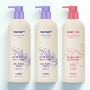 오가니스트 약산성 바디워시 로즈마리민트 애플사이다비니거 (600ml x 3개)