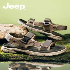 JEEP 지프 샌들 남성 여름 외출 두꺼운 밑창 남성 해변 신발 2025 신상 여름 운동 샌들