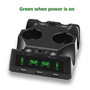 카메라 충전기 4in 1 Joypad Charging Dock with Indicator Light ABS Game Joystick Handle Power Supply