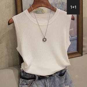 [1+1] KARRA 골지라운드슬리브리스니트_A3F0920_SET