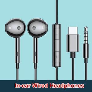 삼성 Galaxy S25 Plus 용 USB Type-c 이어폰 마이크 제어 스테레오 유선 헤드폰 3.5mm
