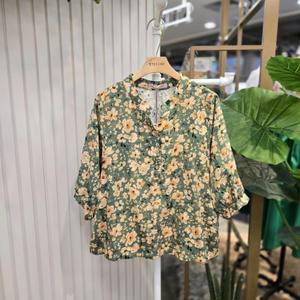 HC05 채송아차나7부남방NB 여성2컬러 차이나넥 꽃무늬블라우스 A25SH5601H