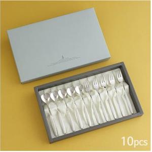 (국산)엔젤하트 10P 티스푼포크세트 집들이선물/업소/선물/답례/다과/집들이용/회사/디저트용/답례품용