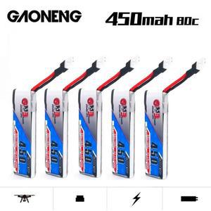 GNB Gaoneng HV Lipo 배터리 RC 헬리콥터 쿼드콥터 FPV 레이싱 드론 부품 1S 3.7V 450mAh 80C 5 개