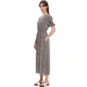 V넥 허리스모킹 점프수트 PN2WP061