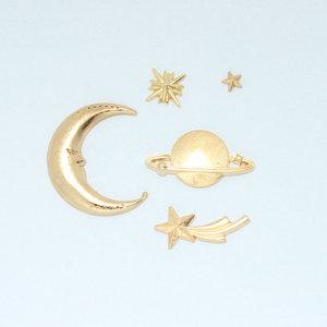 레진아트/금속데코파츠/우주시리즈/달과별행성5종세트