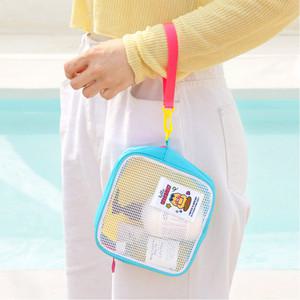 춘식이 메쉬 스트랩 파우치 화장품 여행용 투명 미니 생리대 매쉬가방 수영복 망사 휴대용