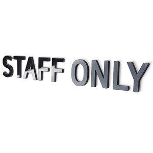 부착식 STAFF ONLY 블랙 입체사인 표지판 (WFH21WB)