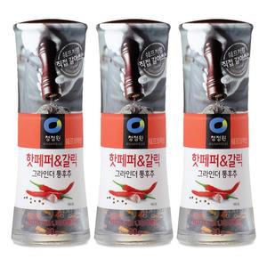 청정원 그라인더 통후추 핫페퍼 갈릭 향신료 30g 3개