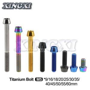 볼트 Xingxi 티타늄 테이퍼 헤드 나사 자전거 스템 시트 포스트 부품 M5x9 16 18 20 25 30 35 40 45 50 55 60mm GR5