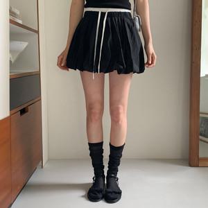 (속바지안감/하늘하늘볼륨핏) 미니에 호박벌룬 배색 밴딩 미니 스커트 여름 썸머 sk7337