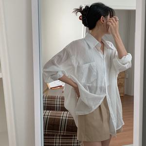[코코블랑] 로인 시스루 셔츠