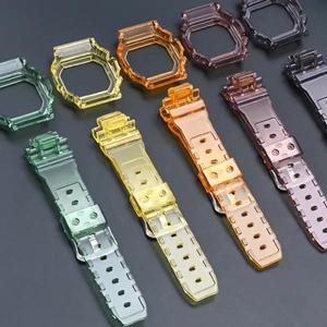 카시오 G-SHOCK G-5600 DW5600 TPU 스포츠 방수 교체 시계 밴드 보호 케이스 용 투명 고무 스트랩 베젤