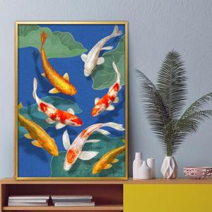 [RG26R320]잉어 그림 액자 A2 CARP3 풍수그림 돈들어오는