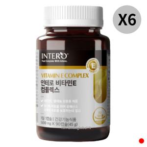 인테로 비타민E 컴플렉스 셀레늄 항산화 90캡슐 X6