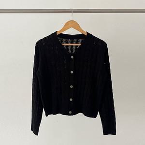 여성 Y단추 베이직 케이블 꽈배기 니트 가디건 21DS-WCD-4248-블랙