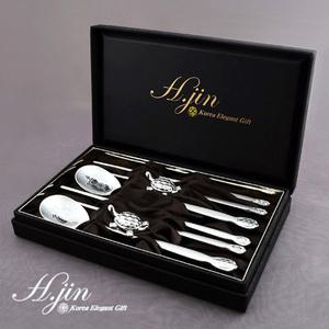 H.jin NEW 단청 거북 은수저세트/2인용 부부 숟가락 젓가락 부모님 어버이날 명절 생신선물