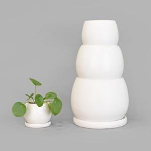마이플랜트 항아리볼 세라믹 화분 심플한 인테리어 고급 도자기 화분 받침 세트