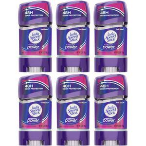 Lady Speed Stick  48HR  데오도란트 젤 프레시 퓨전 2.30 oz (6팩)